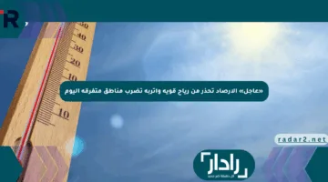 «عاجل» الأرصاد تحذر من رياح قوية وأتربة تضرب مناطق متفرقة اليوم